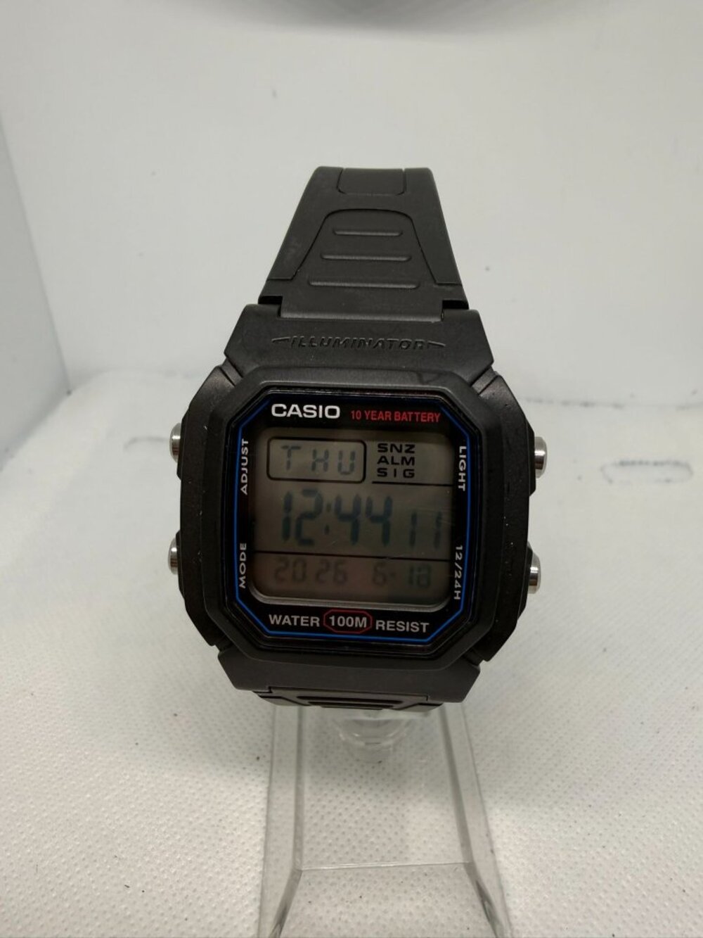 Casio Illuminator W-800H-1AV Black Digital Sport Watch 10-Yr Battery 100M WR